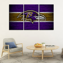 Load image into Gallery viewer, Baltimore Ravens Wooden Look Wall Canvas 2