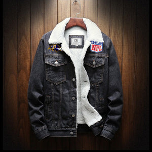 Baltimore Ravens Fur Denim Jacket