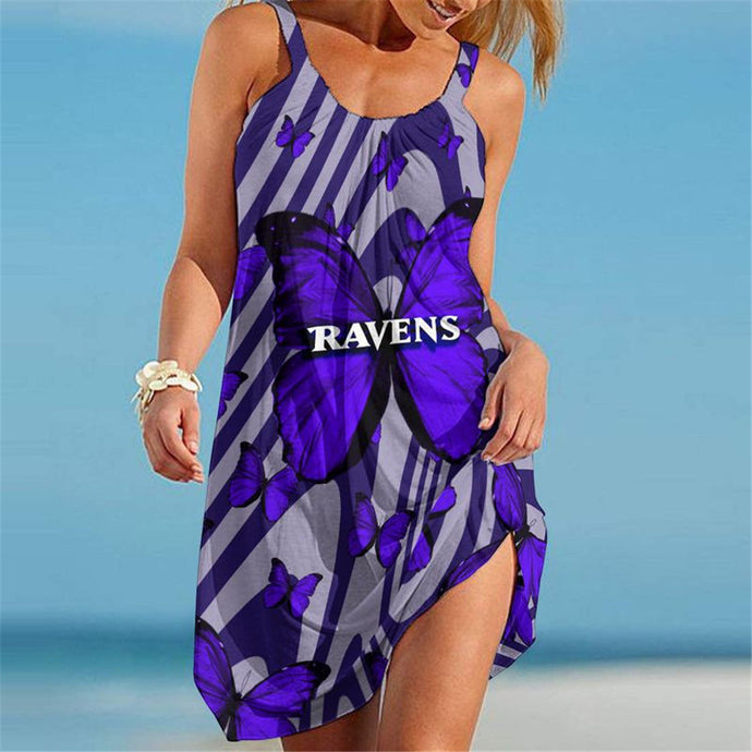 Baltimore Ravens Women Butterfly Beach Dress