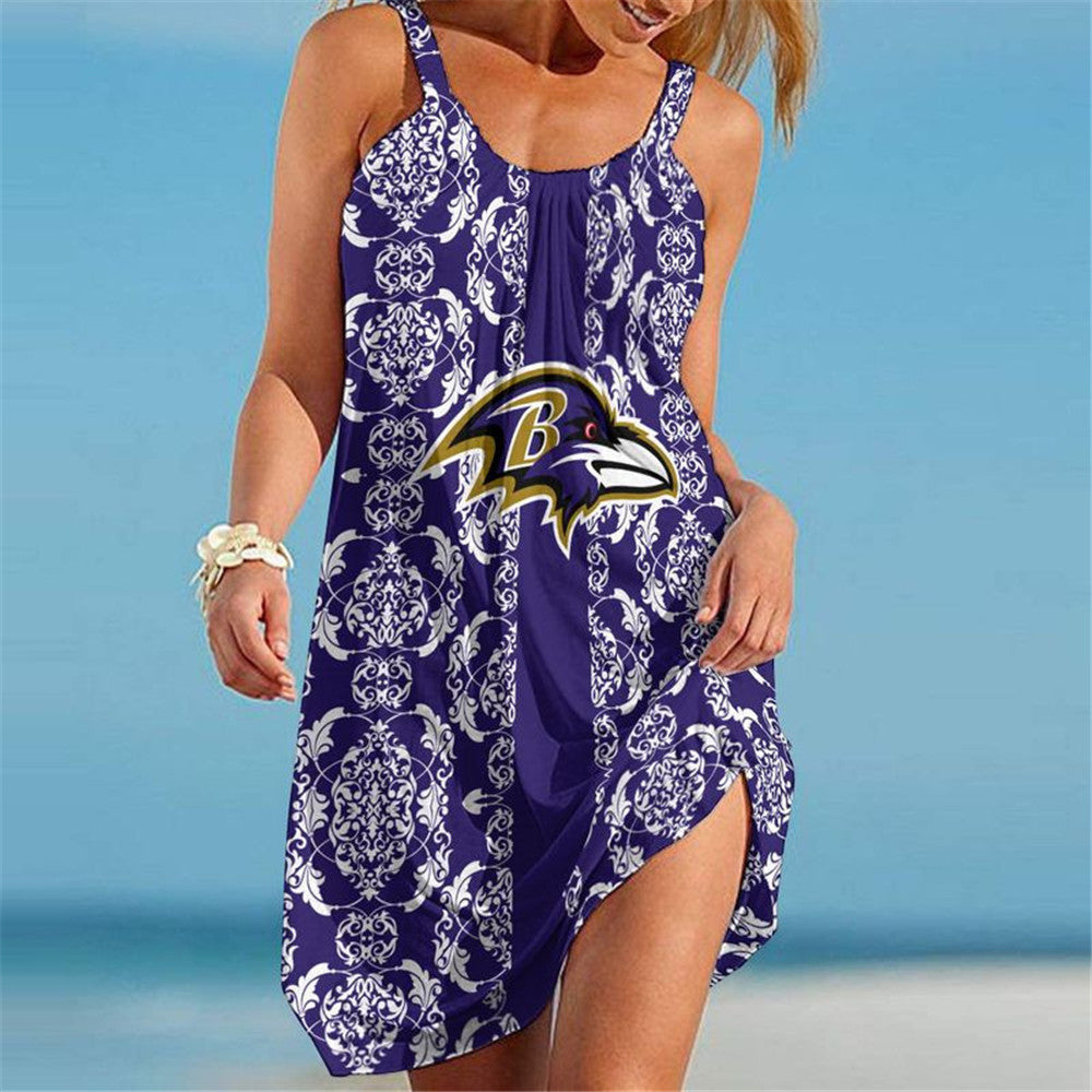 Baltimore Ravens Women Casual Beach Dress