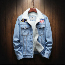 Load image into Gallery viewer, Baltimore Ravens Fur Denim Jacket