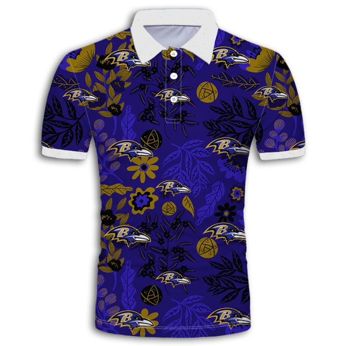 Baltimore Ravens Aloha Hawaiian Polo Shirt