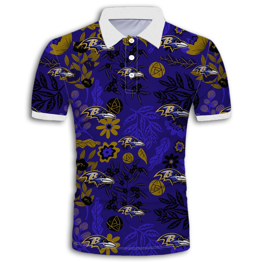 Baltimore Ravens Aloha Hawaiian Polo Shirt