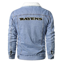 Load image into Gallery viewer, Baltimore Ravens Fur Denim Jacket