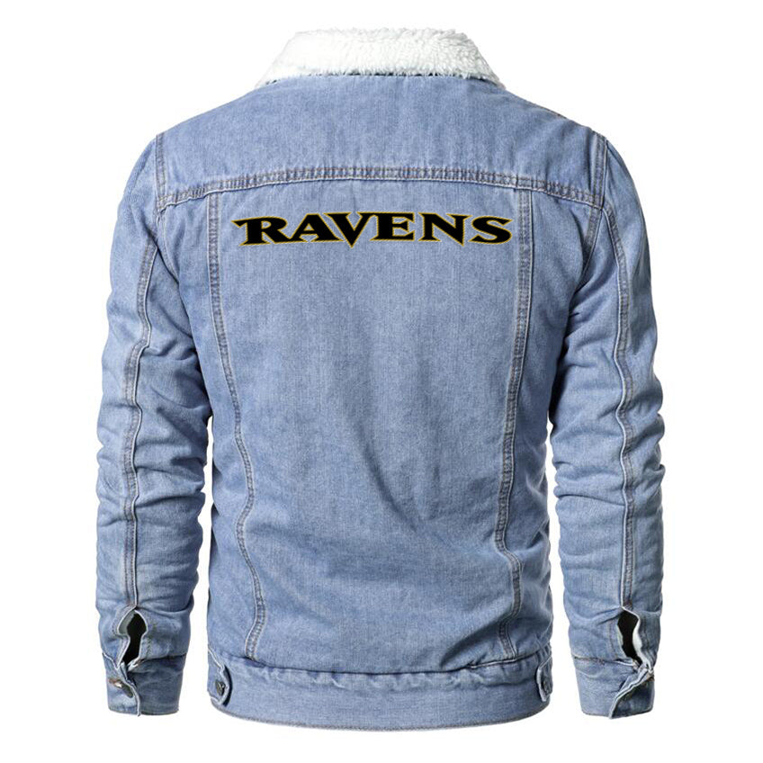 Baltimore Ravens Fur Denim Jacket