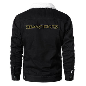 Baltimore Ravens Fur Denim Jacket