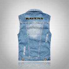 Load image into Gallery viewer, Baltimore Ravens Denim Vest Jacket
