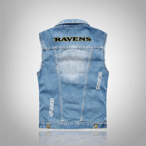 Baltimore Ravens Denim Vest Jacket