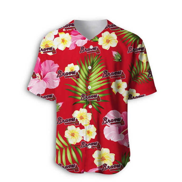 Atlanta Braves Summer Floral Baseball Shirt