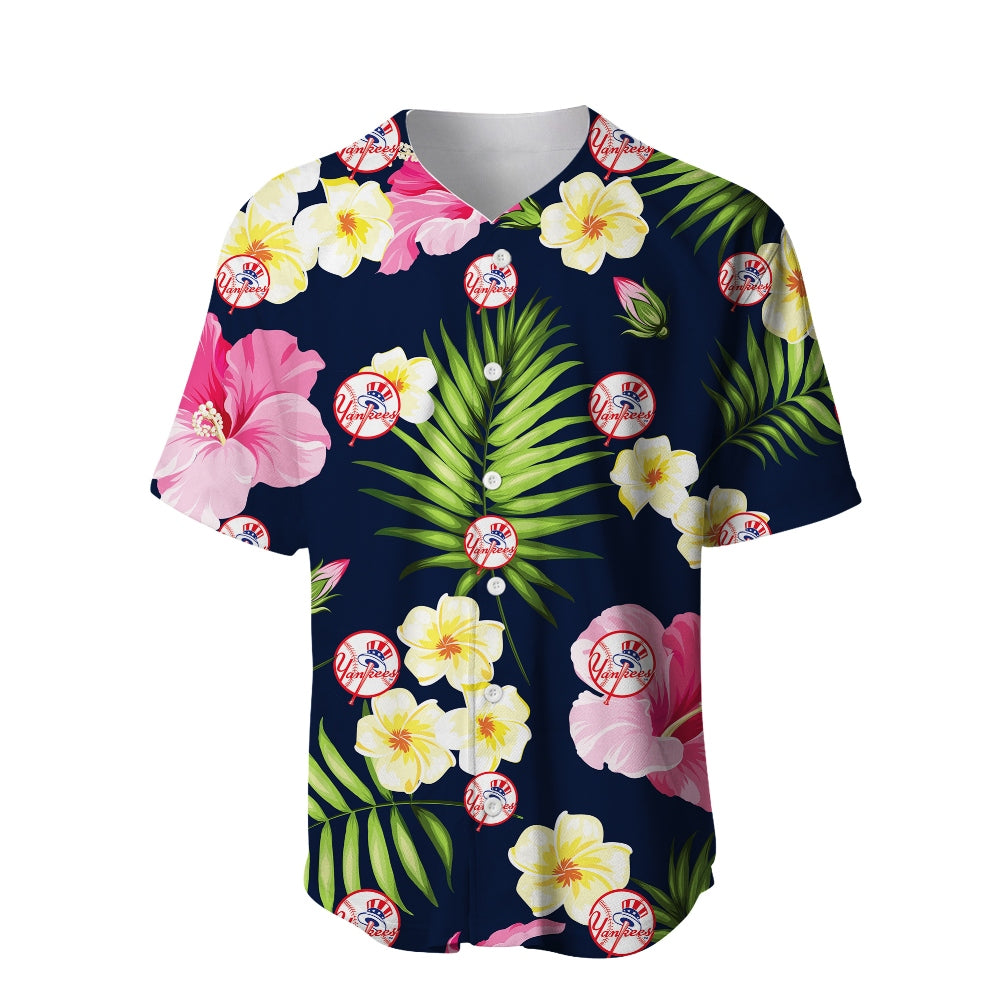 New York Yankees Summer Floral Baseball Shirt