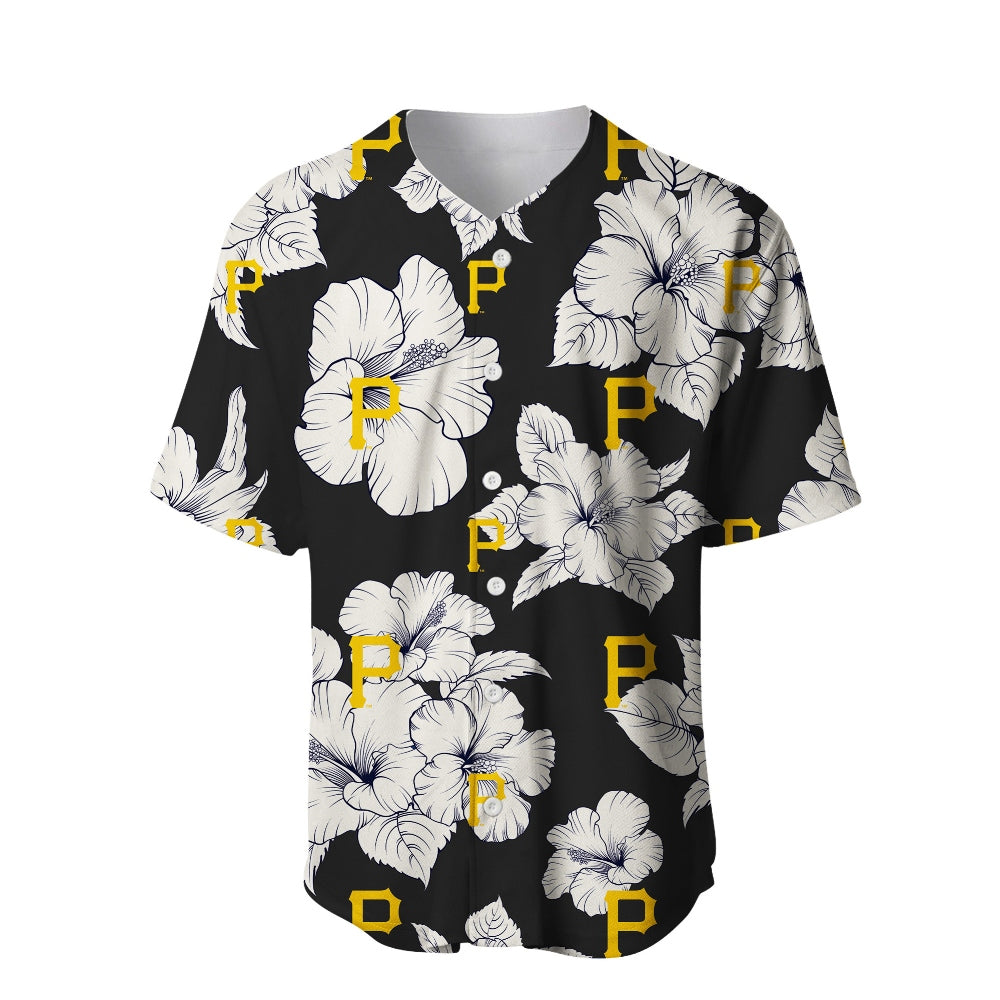 Pittsburgh Pirates Tropical Floral Baseball Shirt