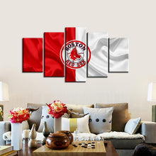 Load image into Gallery viewer, Boston Red Sox Fabric Flag Canvas