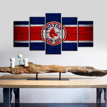 Load image into Gallery viewer, Boston Red Sox Wooden Look Canvas