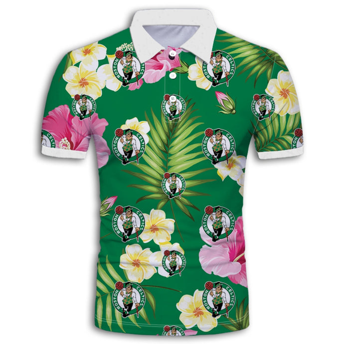 Boston Celtics Summer Floral Polo Shirt