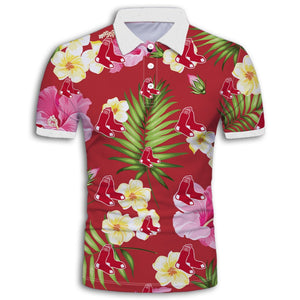 Boston Red Sox Summer Floral Polo Shirt