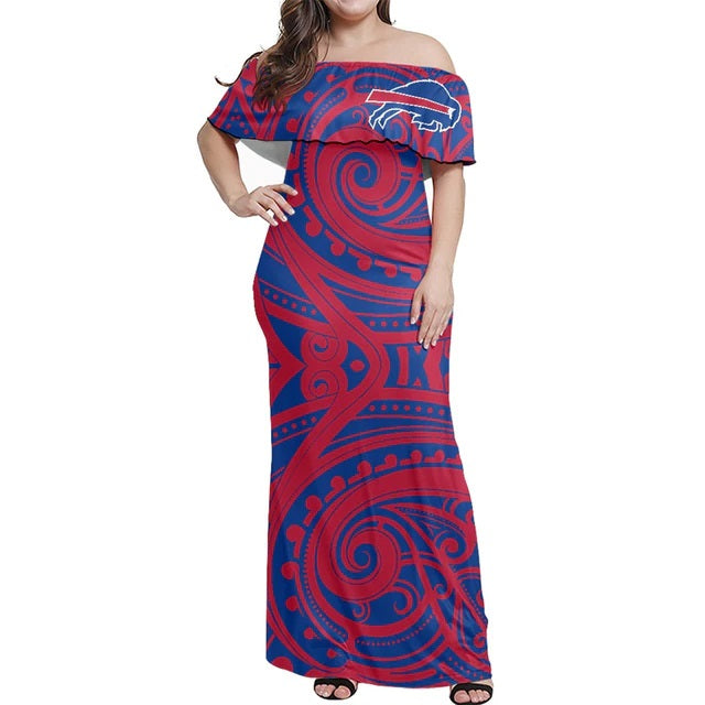 Buffalo Bills Women Elegant Aloha Maxi Dress – SportsDexter