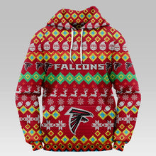 Load image into Gallery viewer, Atlanta Falcons Colorful Christmas Hoodie