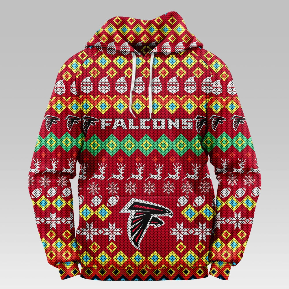 Atlanta Falcons Colorful Christmas Hoodie