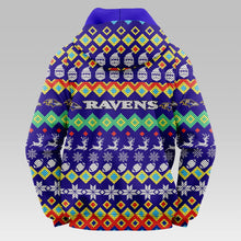 Load image into Gallery viewer, Baltimore Ravens Colorful Christmas Hoodie