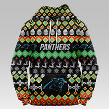 Load image into Gallery viewer, Carolina Panthers Colorful Christmas Hoodie