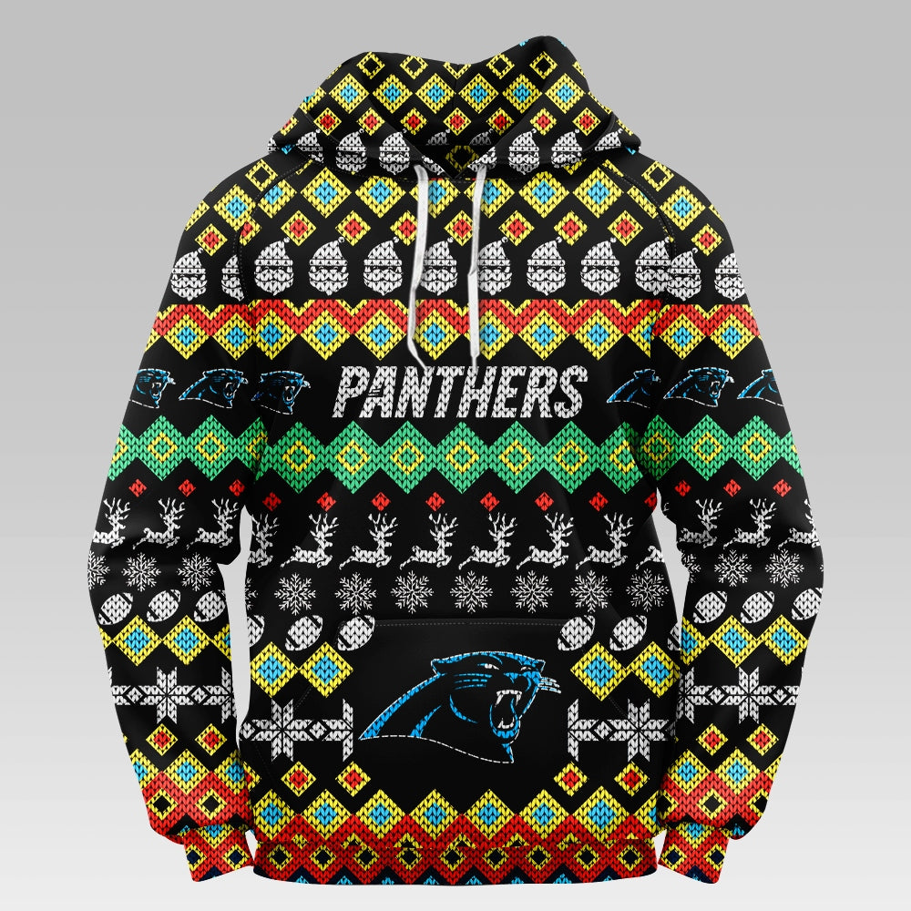 Carolina Panthers Colorful Christmas Hoodie