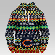 Load image into Gallery viewer, Chicago Bears Colorful Christmas Hoodie