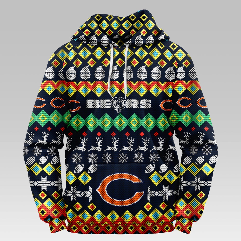 Chicago Bears Colorful Christmas Hoodie