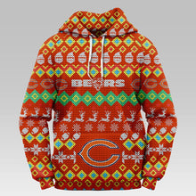 Load image into Gallery viewer, Chicago Bears Colorful Christmas Hoodie