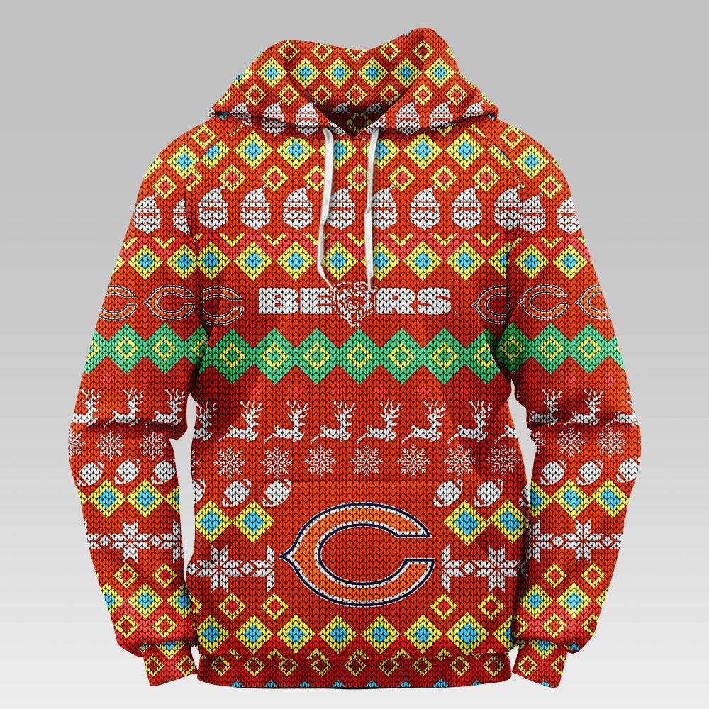 Chicago Bears Colorful Christmas Hoodie