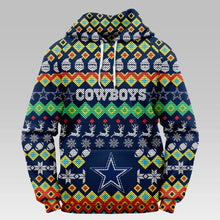 Load image into Gallery viewer, Dallas Cowboys Colorful Christmas Hoodie