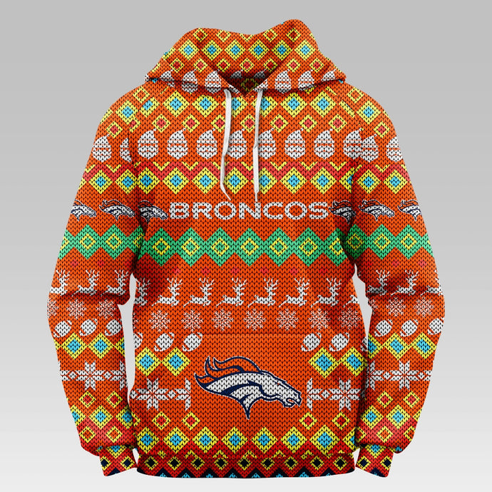 Denver Broncos Colorful Christmas Hoodie