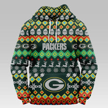 Load image into Gallery viewer, Green Bay Packers Colorful Christmas Hoodie