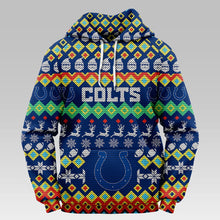 Load image into Gallery viewer, Indianapolis Colts Colorful Christmas Hoodie