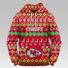 Load image into Gallery viewer, Kansas City Chiefs Colorful Christmas Hoodie