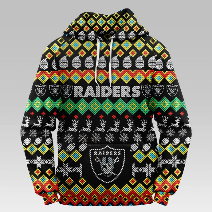 Las Vegas Raiders Colorful Christmas Hoodie