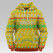 Load image into Gallery viewer, Los Angeles Chargers Colorful Christmas Hoodie