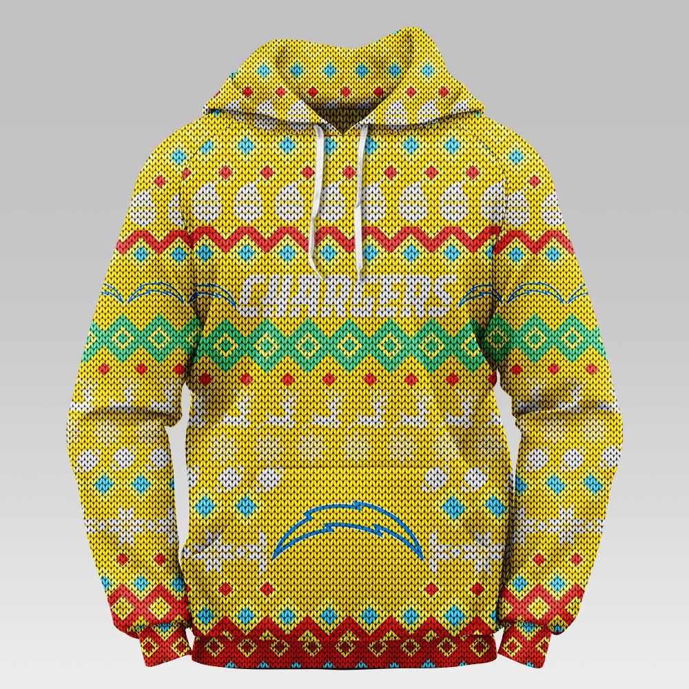 Los Angeles Chargers Colorful Christmas Hoodie