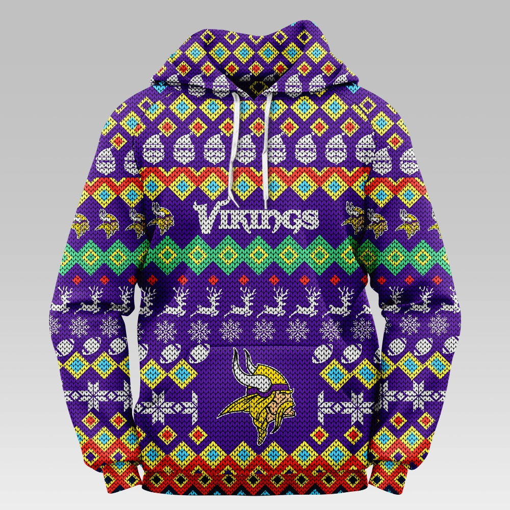 Minnesota Vikings Colorful Christmas Hoodie