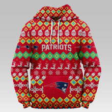 Load image into Gallery viewer, New England Patriots Colorful Christmas Hoodie