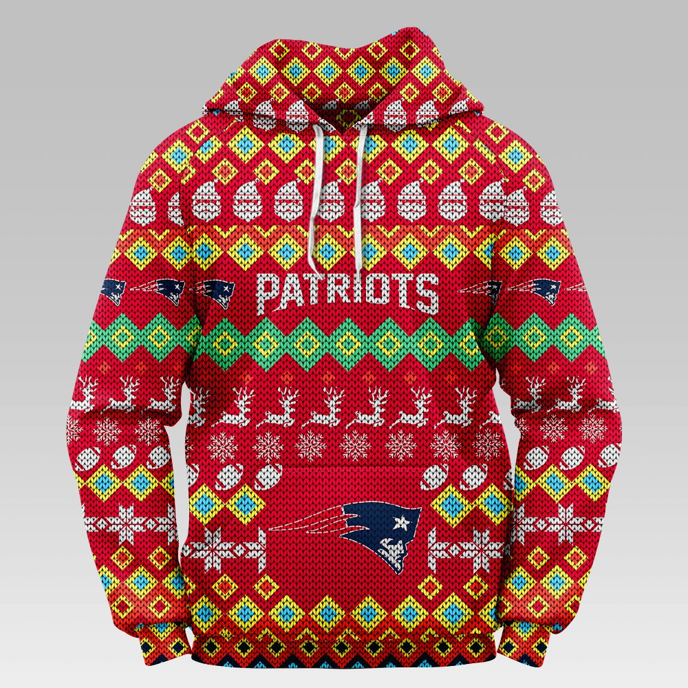 New England Patriots Colorful Christmas Hoodie