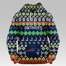 Load image into Gallery viewer, New England Patriots Colorful Christmas Hoodie