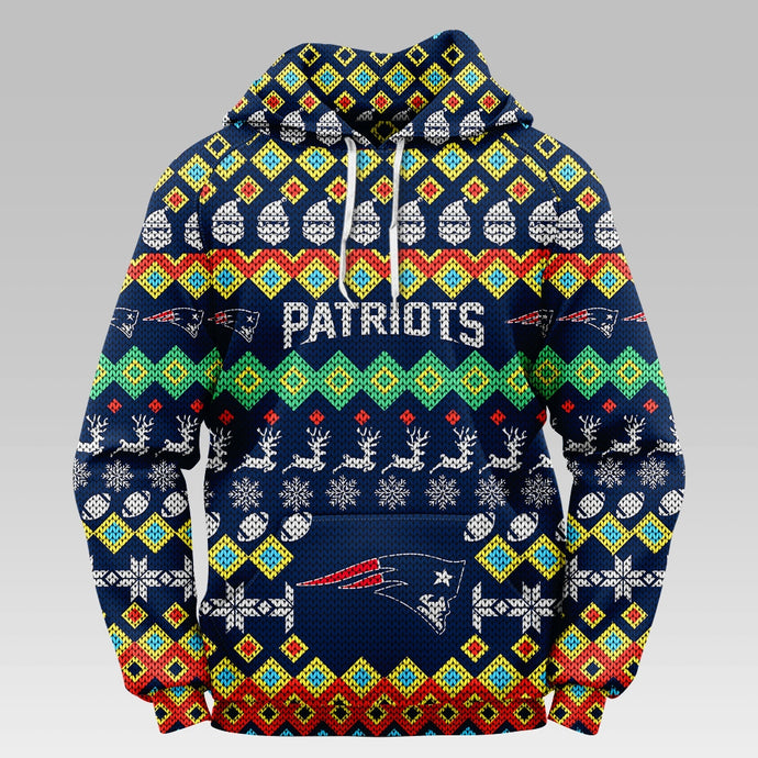 New England Patriots Colorful Christmas Hoodie