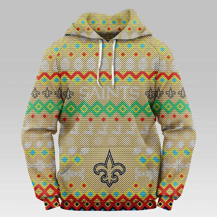 New Orleans Saints Colorful Christmas Hoodie