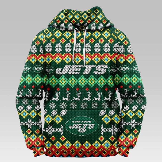 New York Jets Colorful Christmas Hoodie