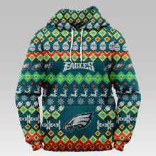 Load image into Gallery viewer, Philadelphia Eagles Colorful Christmas Hoodie