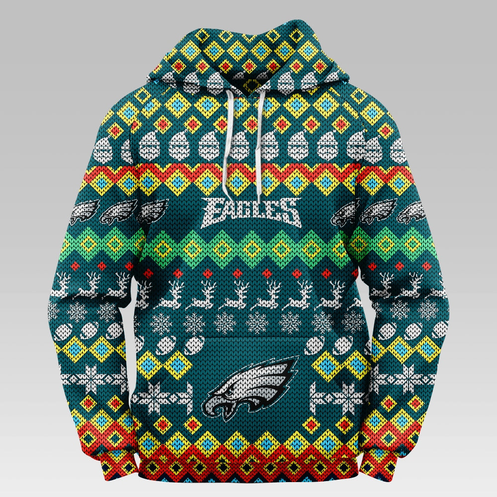 Philadelphia Eagles Colorful Christmas Hoodie