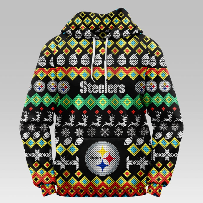 Pittsburgh Steelers Colorful Christmas Hoodie