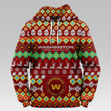 Load image into Gallery viewer, Washington Commanders Colorful Christmas Hoodie