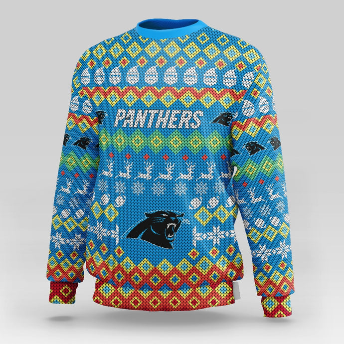 Carolina Panthers Colorful Christmas Sweatshirt