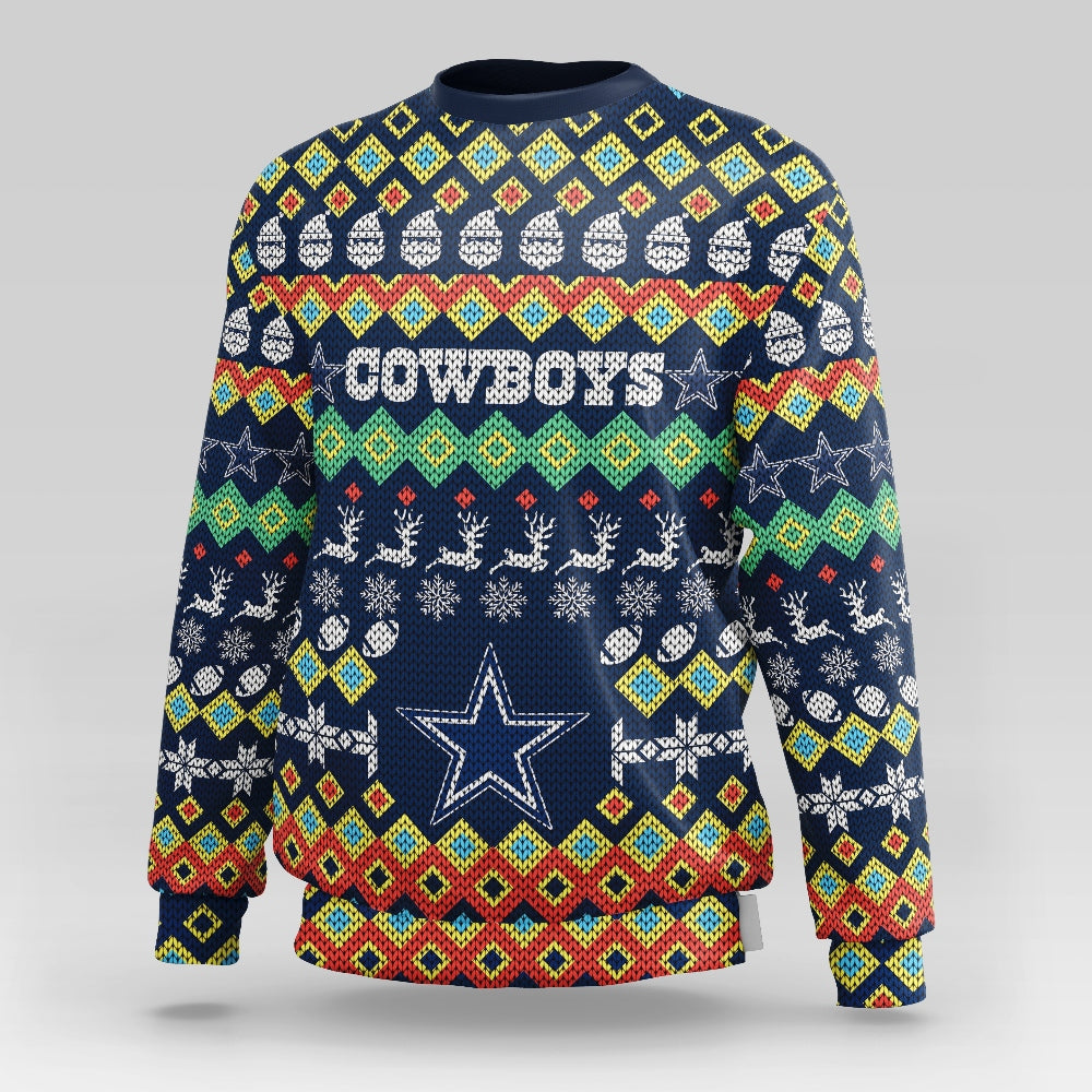 Dallas Cowboys Colorful Christmas Sweatshirt